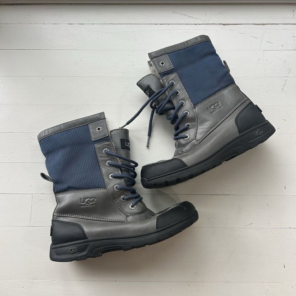 UGG Butte II Grey Gray Leather Short Snow Boots Size 4 Kid Youth = Women US 6
